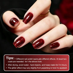 COSMOO application in use showing quick dry polish on nails for convenience
