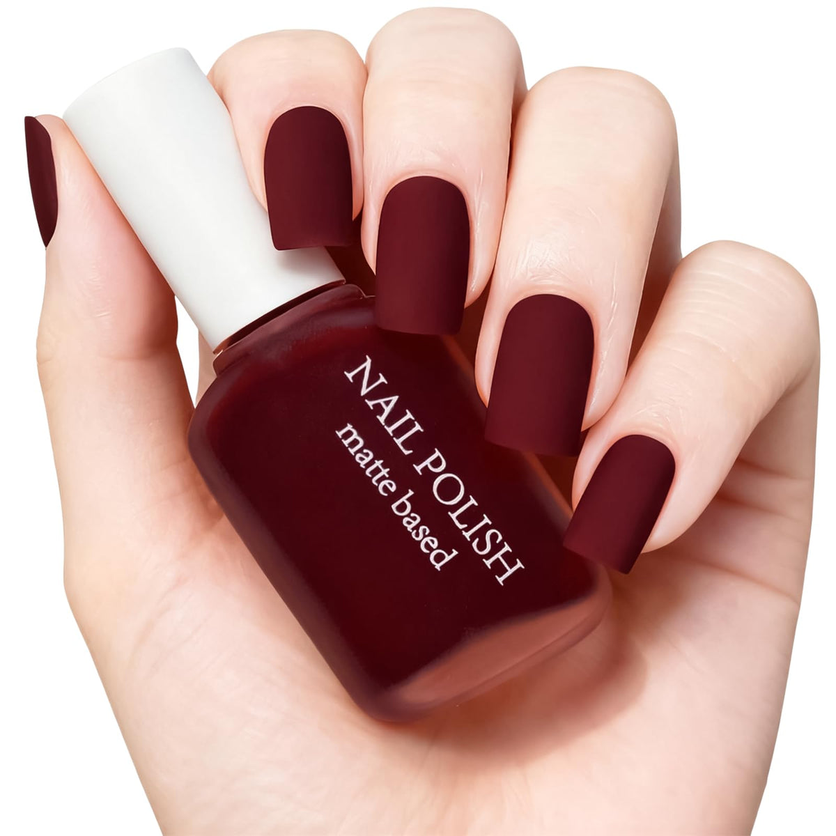 COSMOO bottle front view showing deep wine red color and compact size