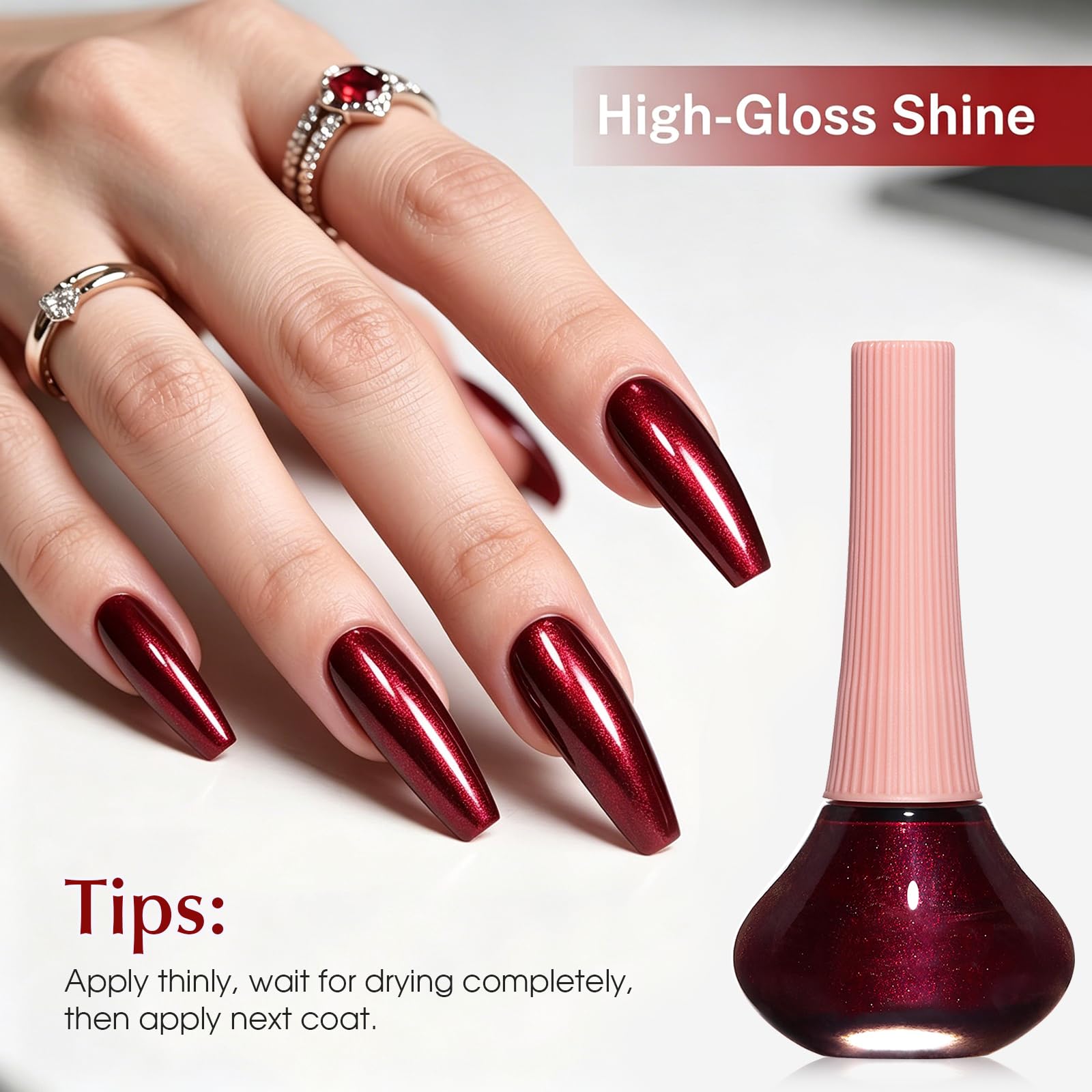 COSMOO polish reflecting light to show iridescent shimmer and multidimensional depth