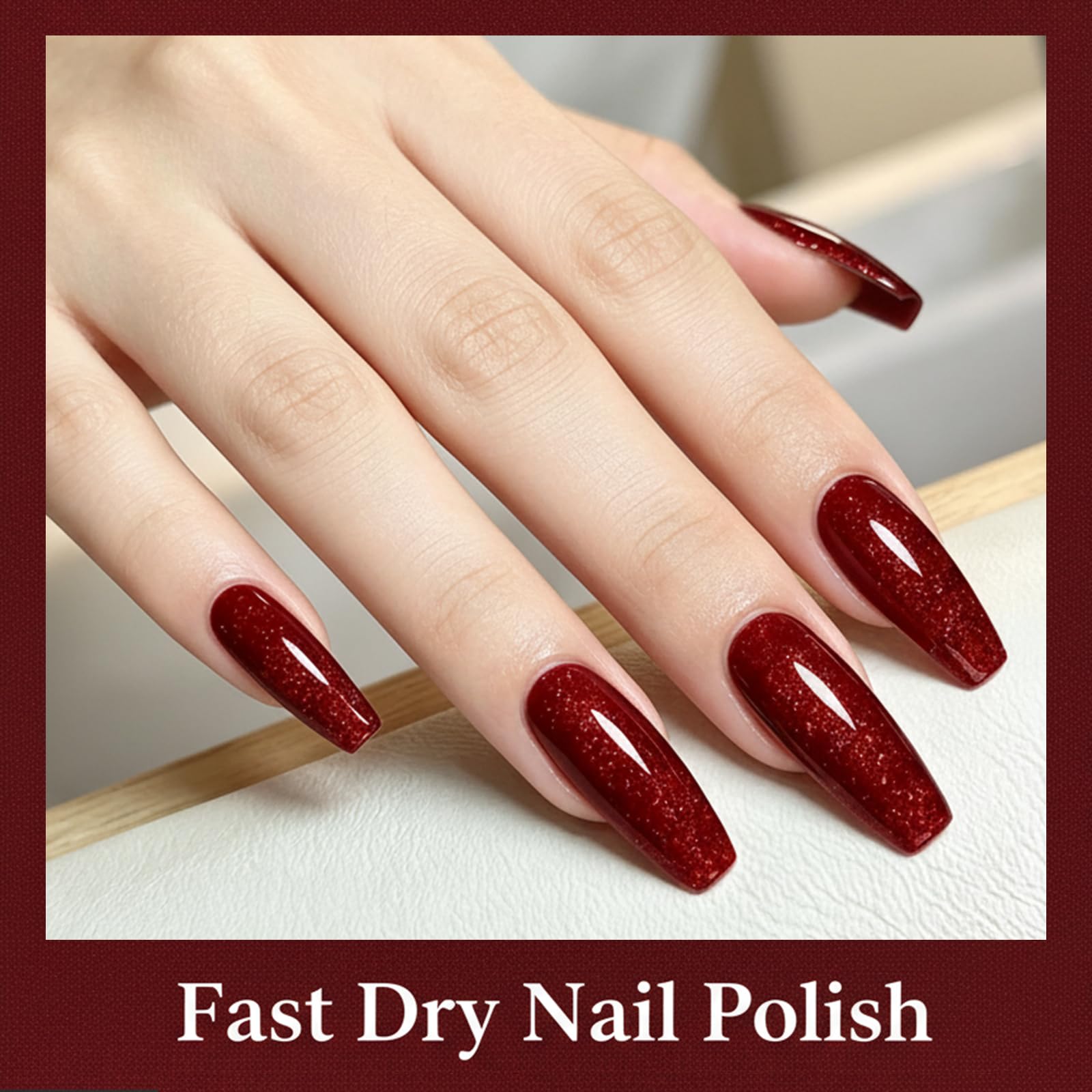 COSMOO swatch wheel showing wine red shimmer and color intensity