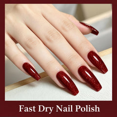 COSMOO swatch wheel showing wine red shimmer and color intensity