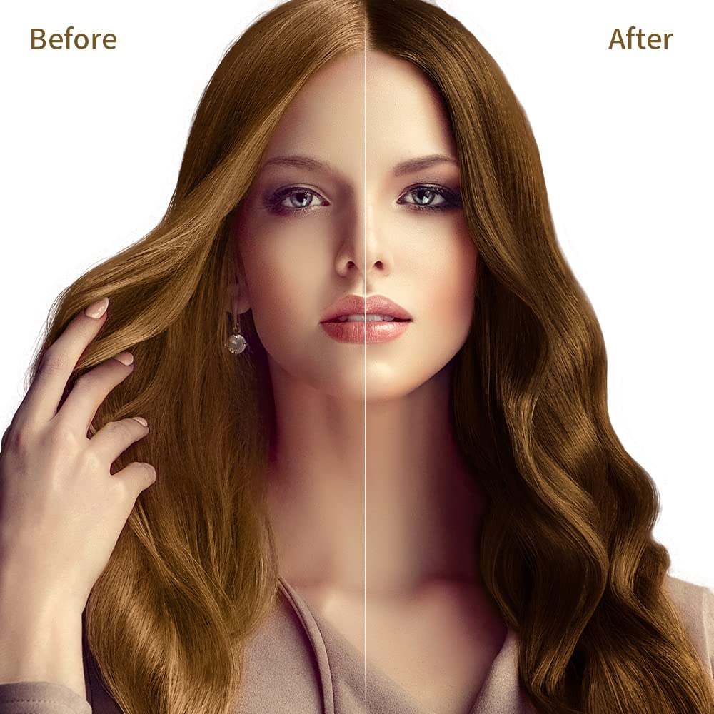 COSMTEK application on hair with gloved hands demonstrating easy at-home use