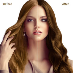 COSMTEK application on hair with gloved hands demonstrating easy at-home use