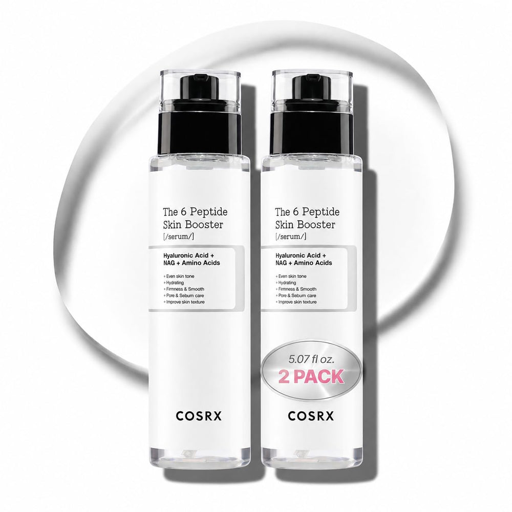 COSRX front packaging showing two peptide booster bottles for routine convenience and value