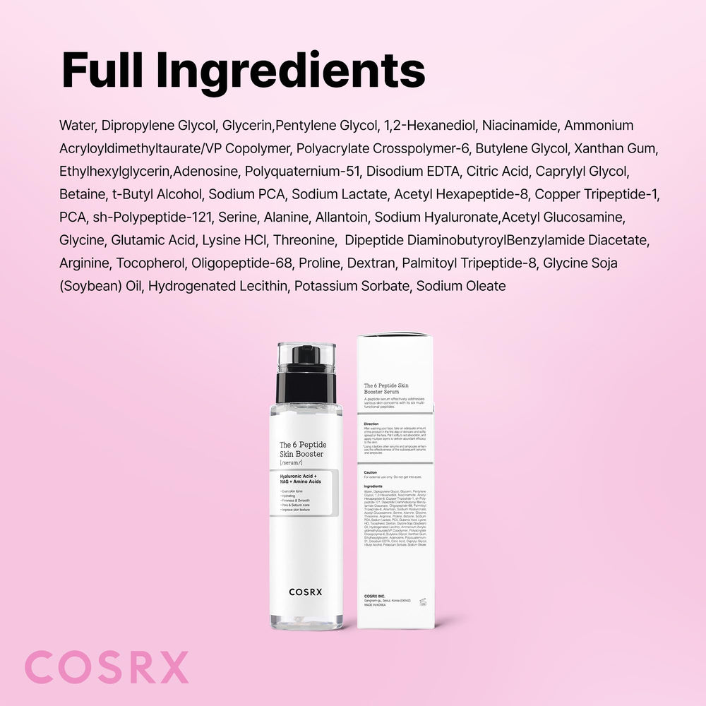 COSRX bottle beside a ruler depicting scale so buyers visualize size and travel convenience