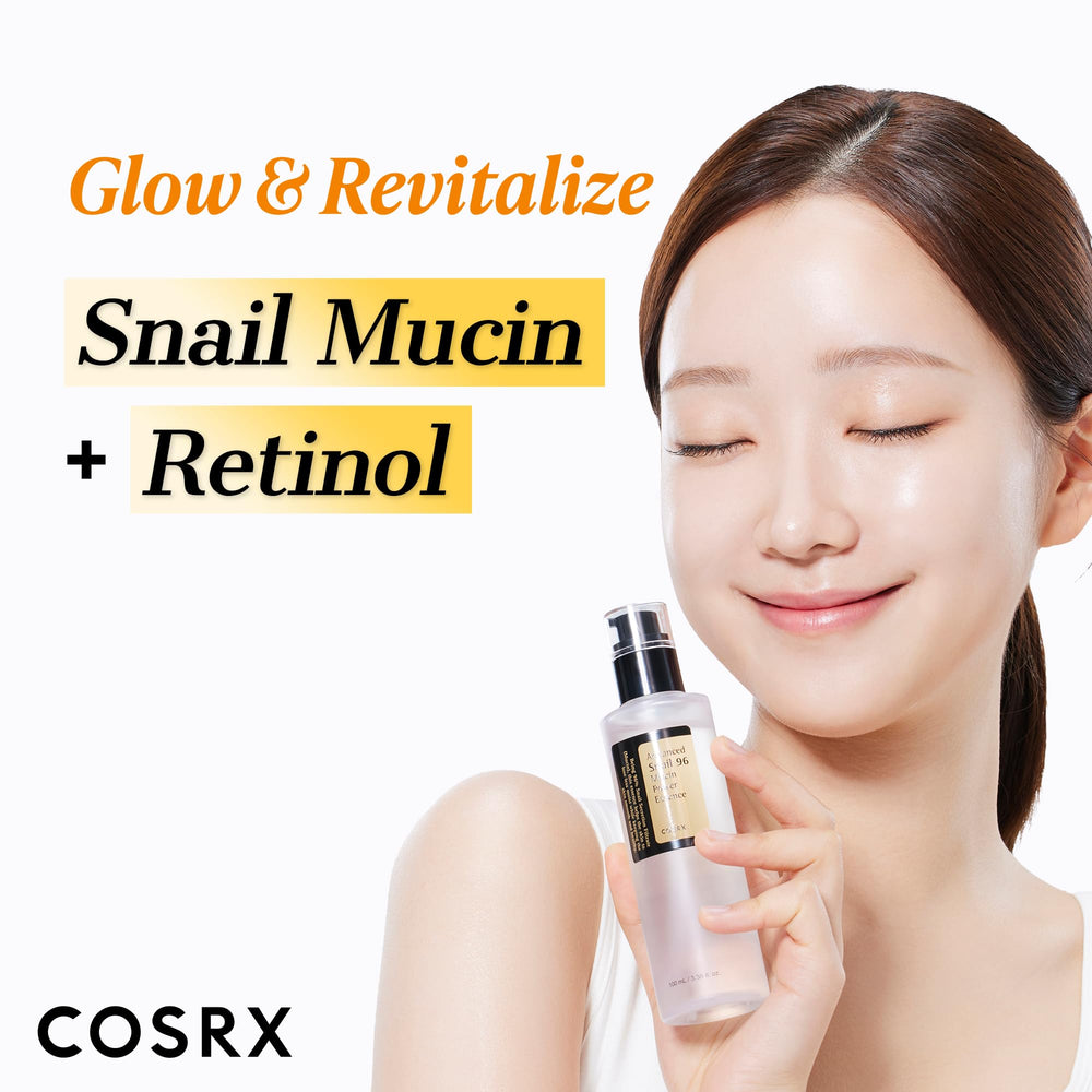 COSRX essence and retinol stacked to show relative size and kit scale