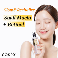 COSRX essence and retinol stacked to show relative size and kit scale