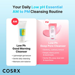 COSRX bottle beside tea tree leaves indicating soothing ingredient benefits