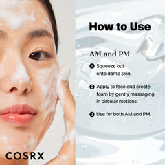 COSRX ingredient label close-up highlighting low-pH and BHA clarity