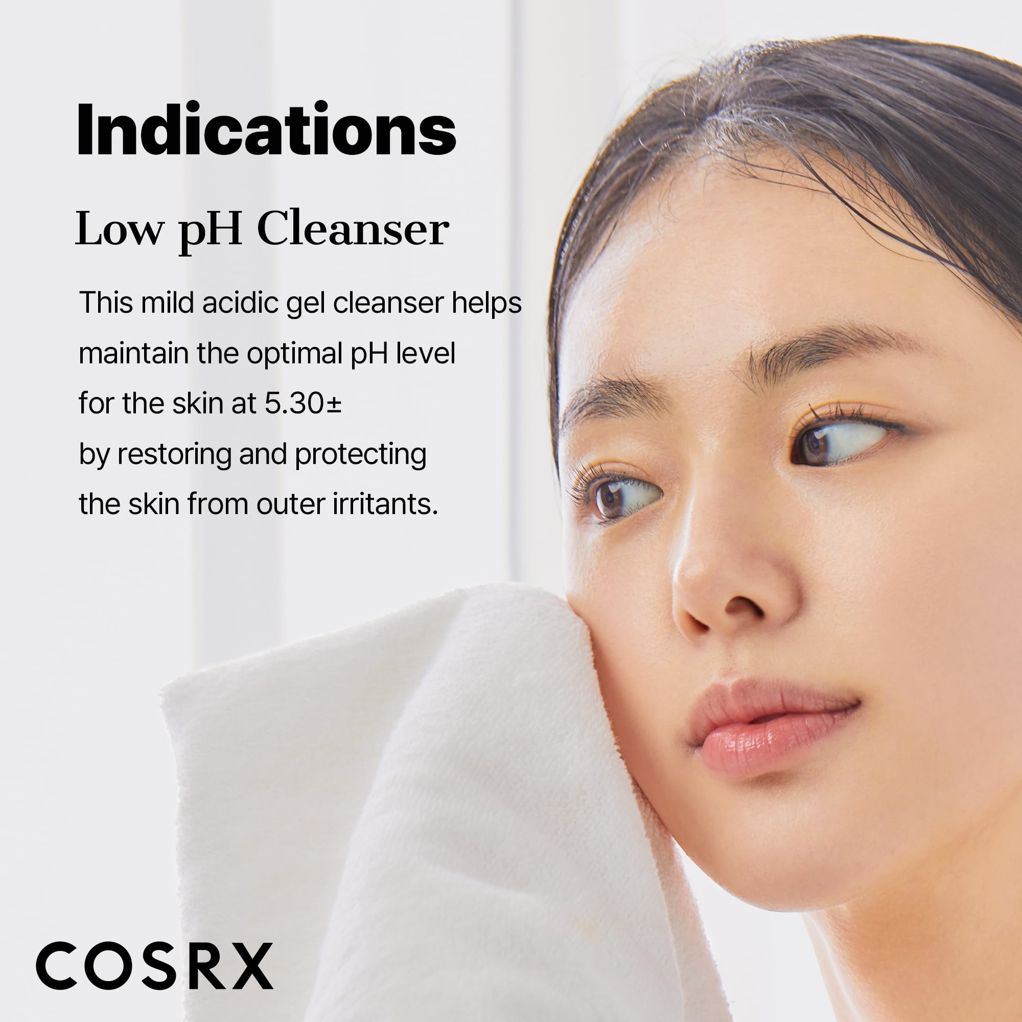 COSRX gel texture close-up illustrating gentle, non-stripping lather