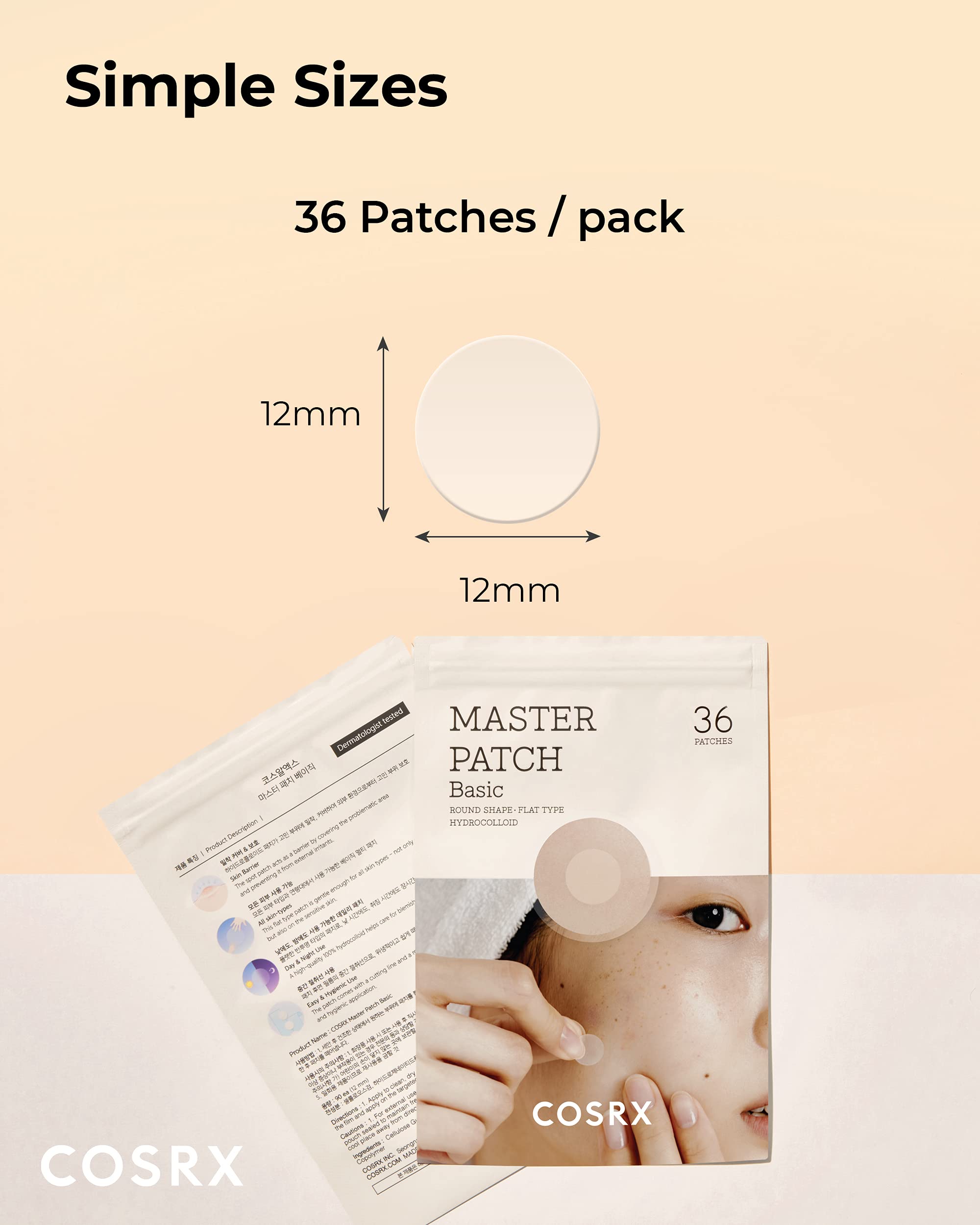 COSRX patch applied to cheek protecting blemish and reducing sleep-time irritation
