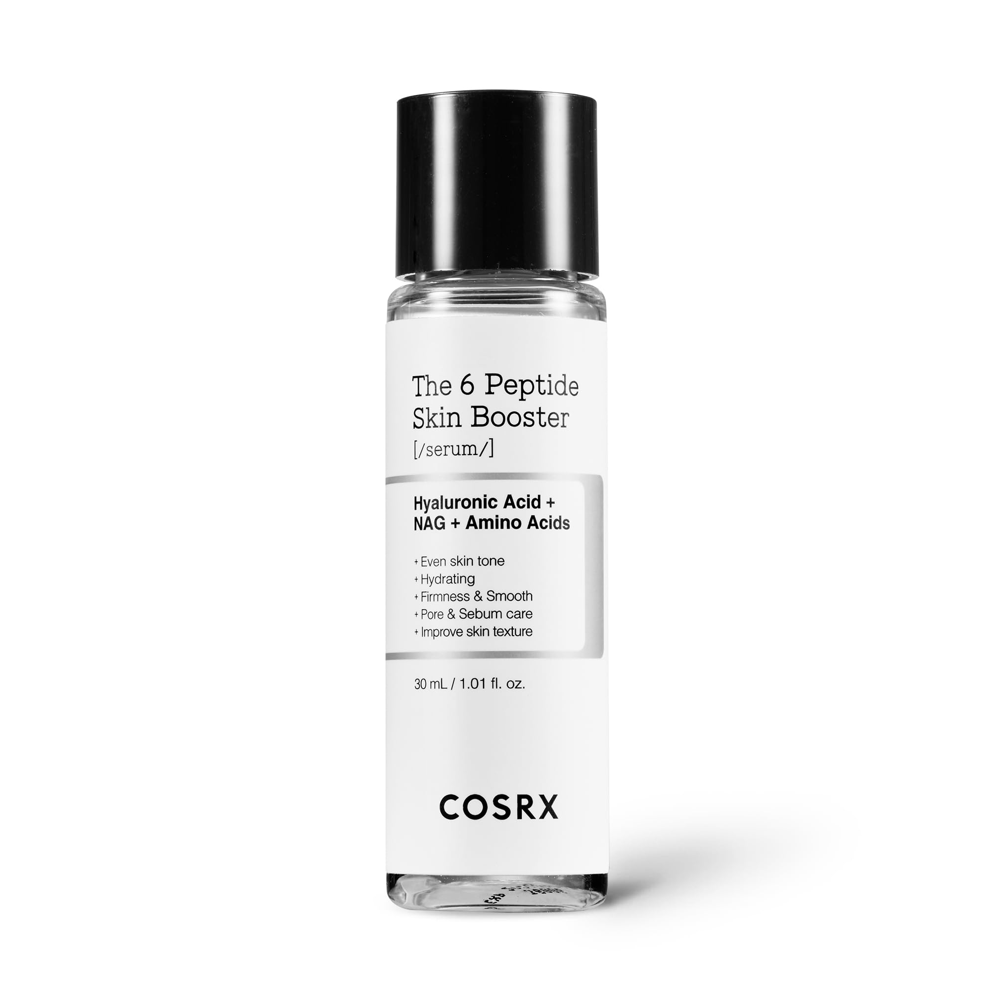 COSRX mini front packaging showing compact travel bottle and label benefit