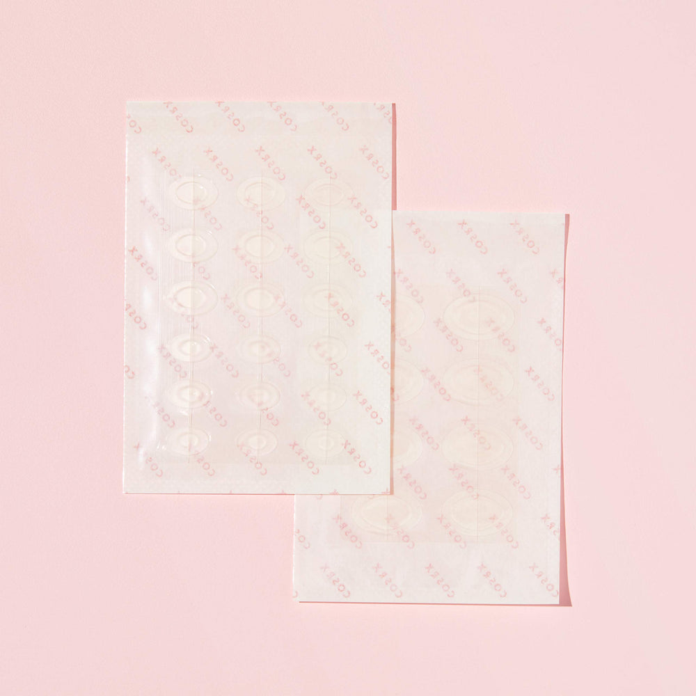 COSRX patch on cheek under light makeup showing near-invisible finish