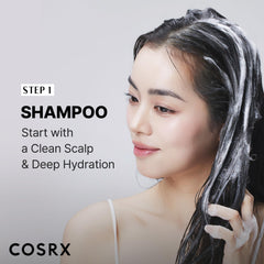 Applying treatment in shower, COSRX rebuilding damaged strands benefit