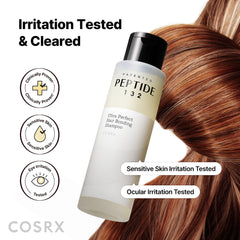 COSRX before and after hair strands showing reduced breakage and improved smoothness