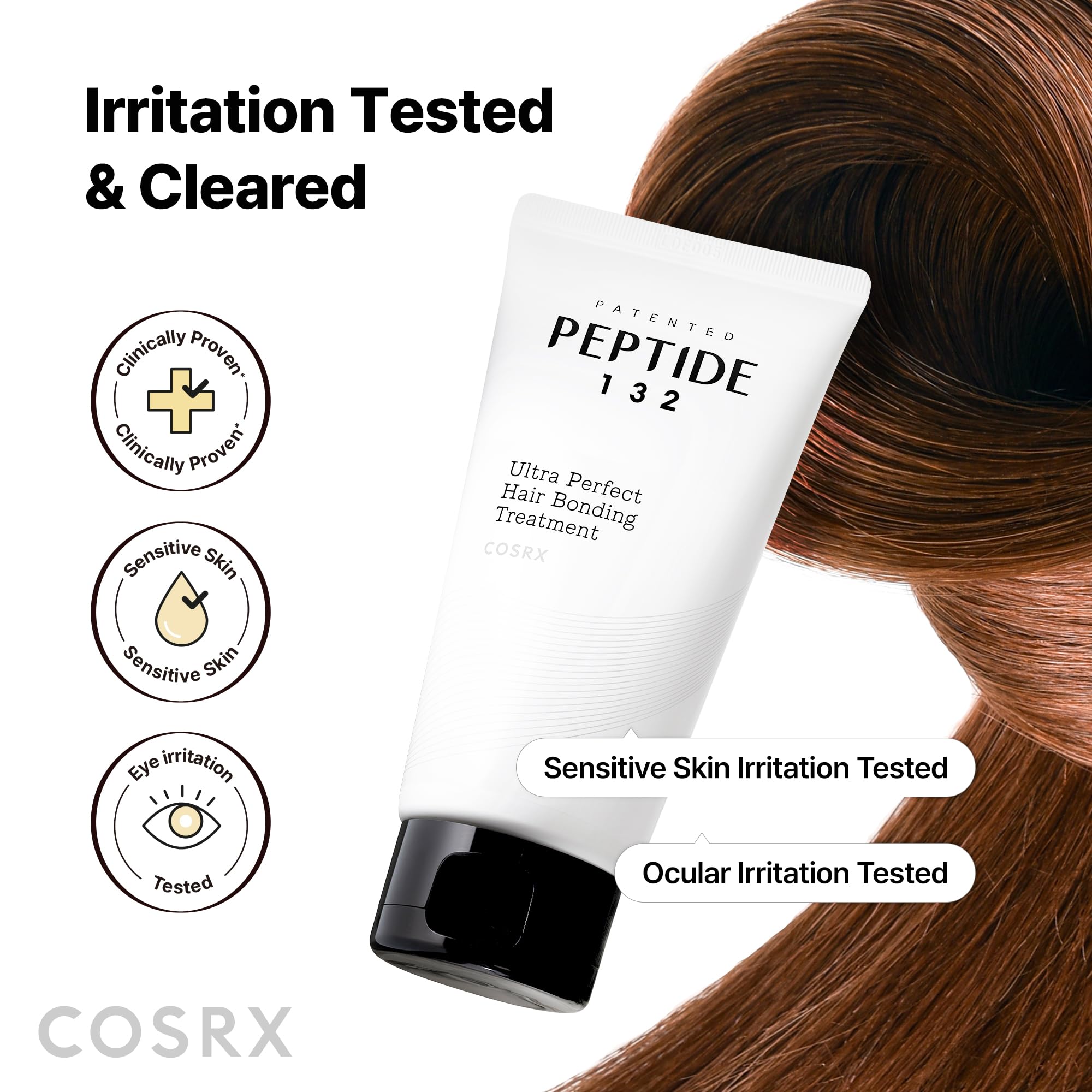 COSRX travel tube inside a toiletry bag on a hotel vanity, showing on-the-go use
