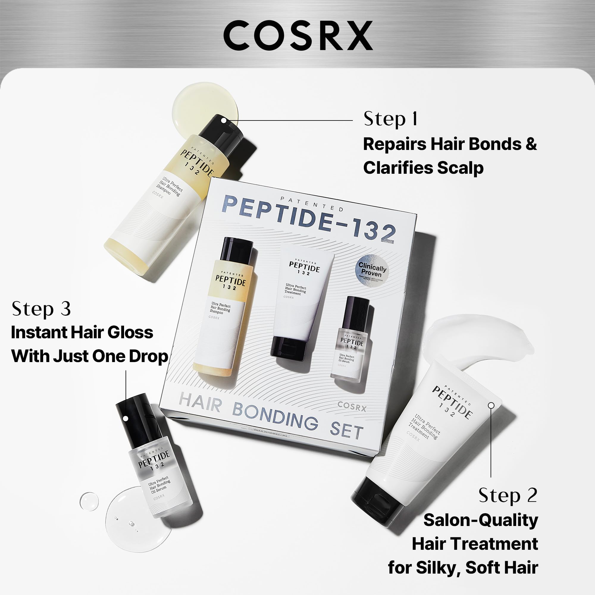 COSRX shampoo bottle close-up highlighting gentle cleansing benefit