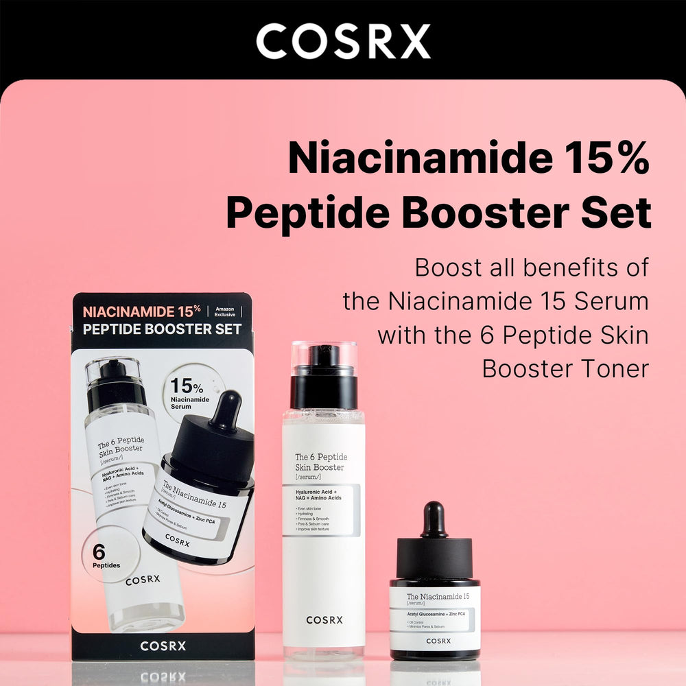 COSRX peptide booster toner close-up of bottle highlighting peptide-rich formula benefit