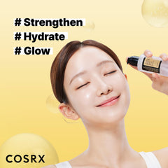COSRX peptide toner droplet on fingertip showing fast absorption benefit