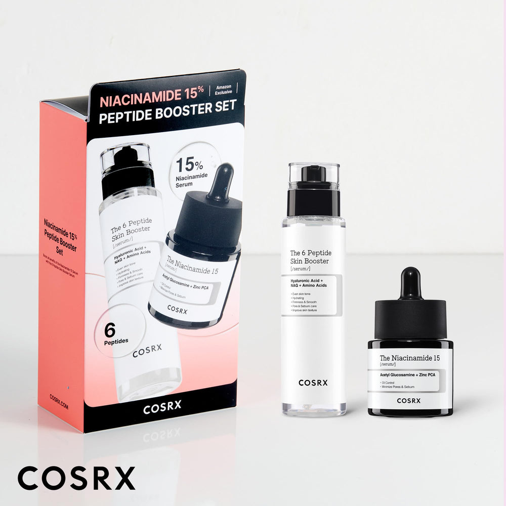 COSRX products staged with moisturizer illustrating layering routine and enhanced results benefit