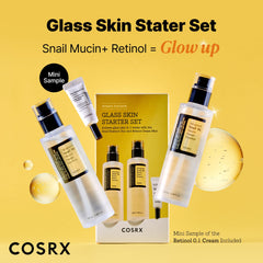 COSRX close-up of Snail 96% Mucin Essence bottle highlighting premium glass aesthetic