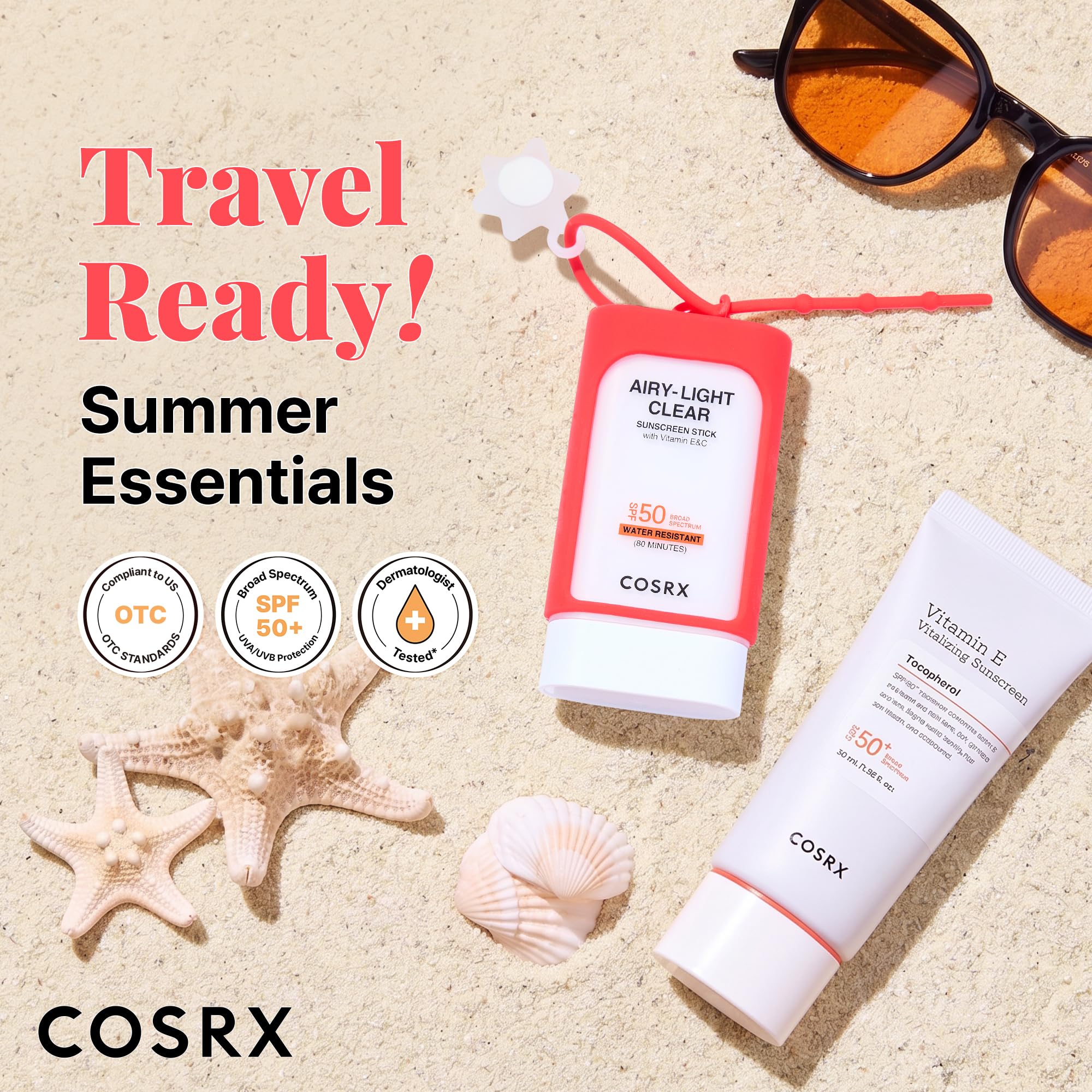 COSRX sunstick close-up gliding on for quick, mess-free reapplication