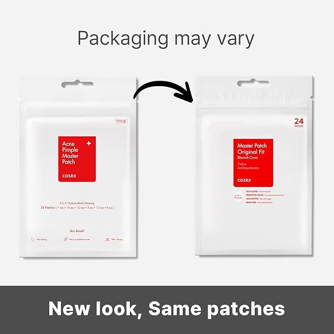 COSRX three patch sizes laid out to show sizing options and coverage