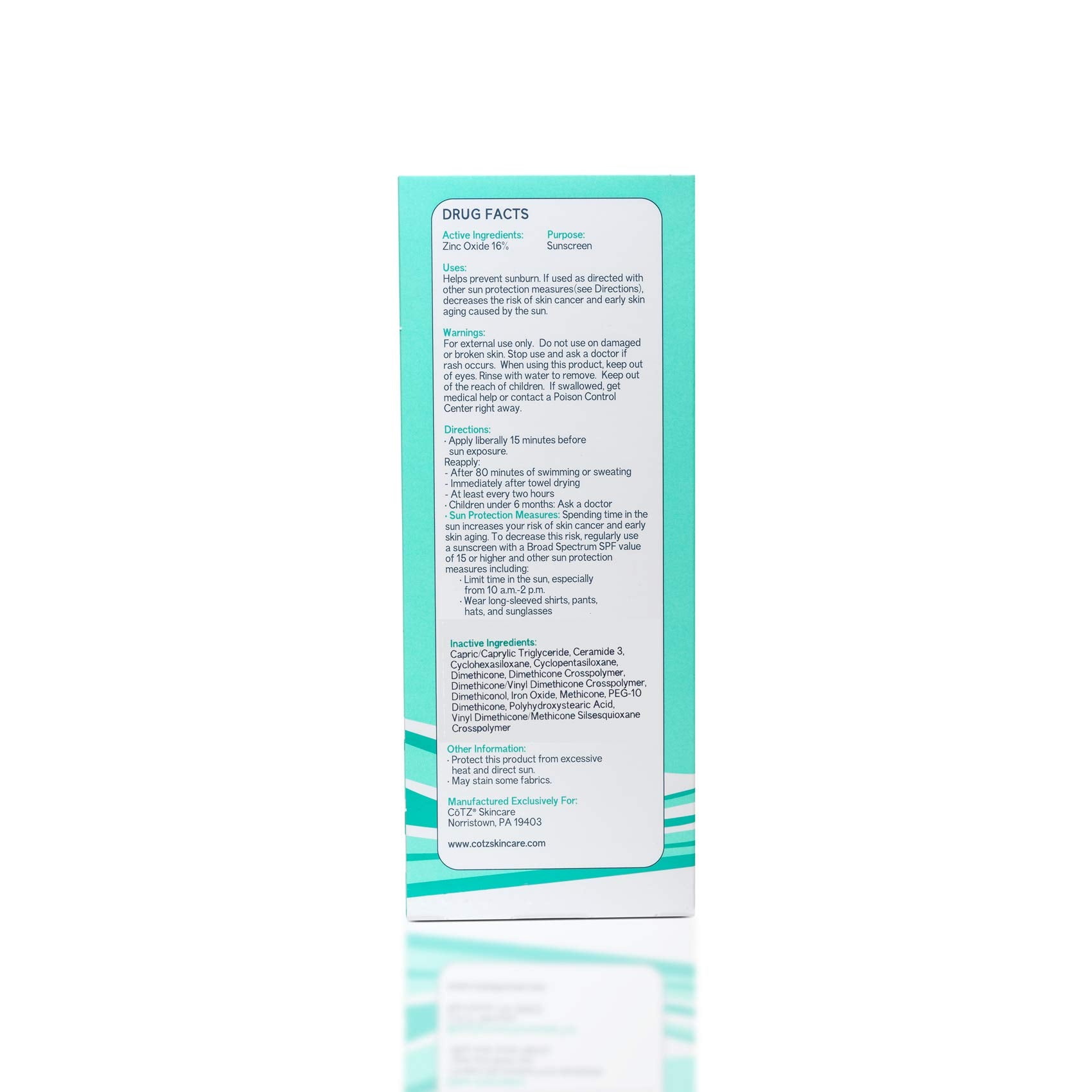 CoTZ ingredient label close-up showing mineral-based, fragrance-free benefits