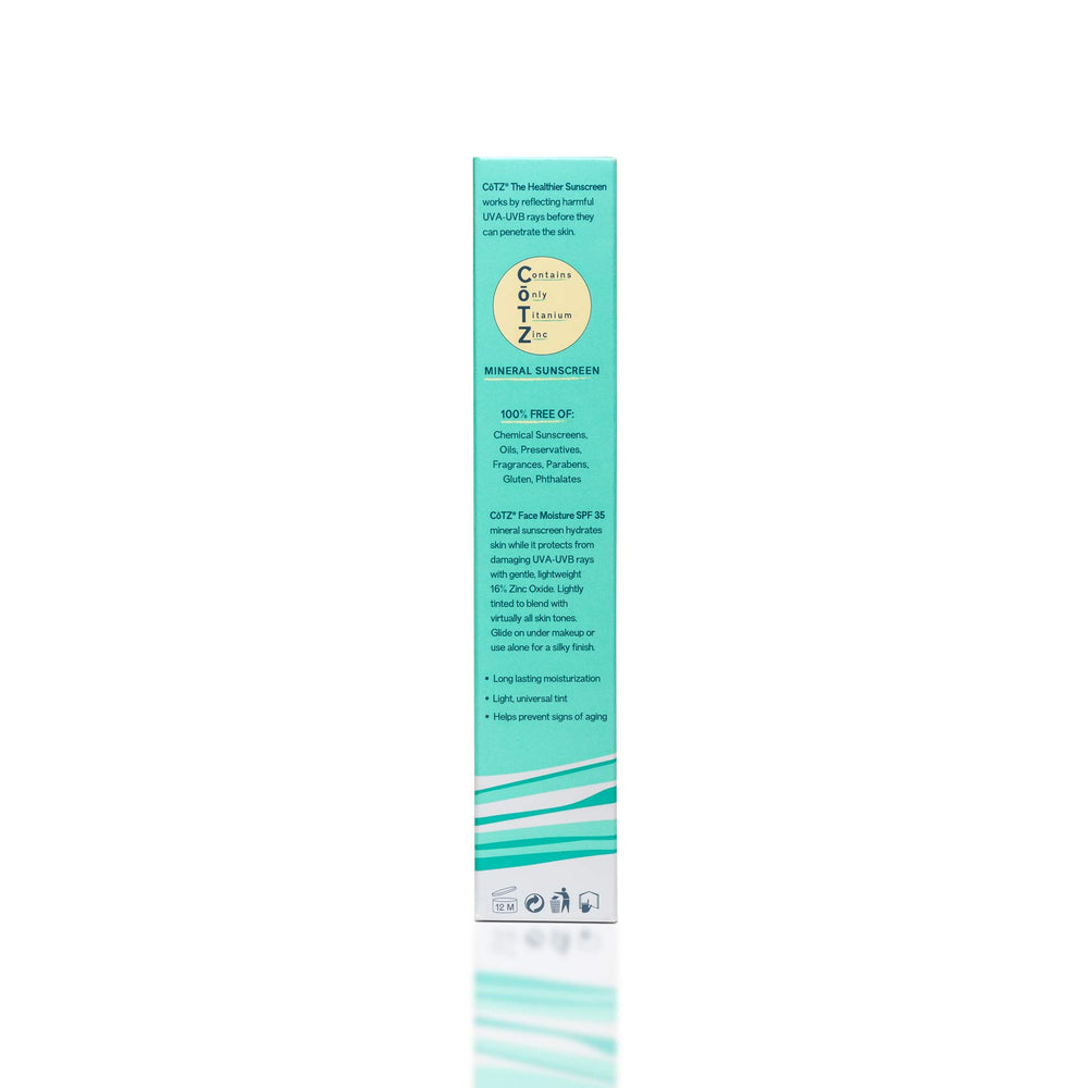CoTZ tube next to makeup products showing dual-use as primer and sunscreen