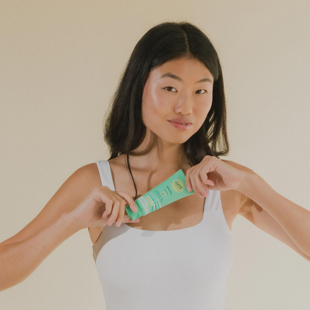 CōTZ sensitive ingredient label emphasizing zinc oxide protection