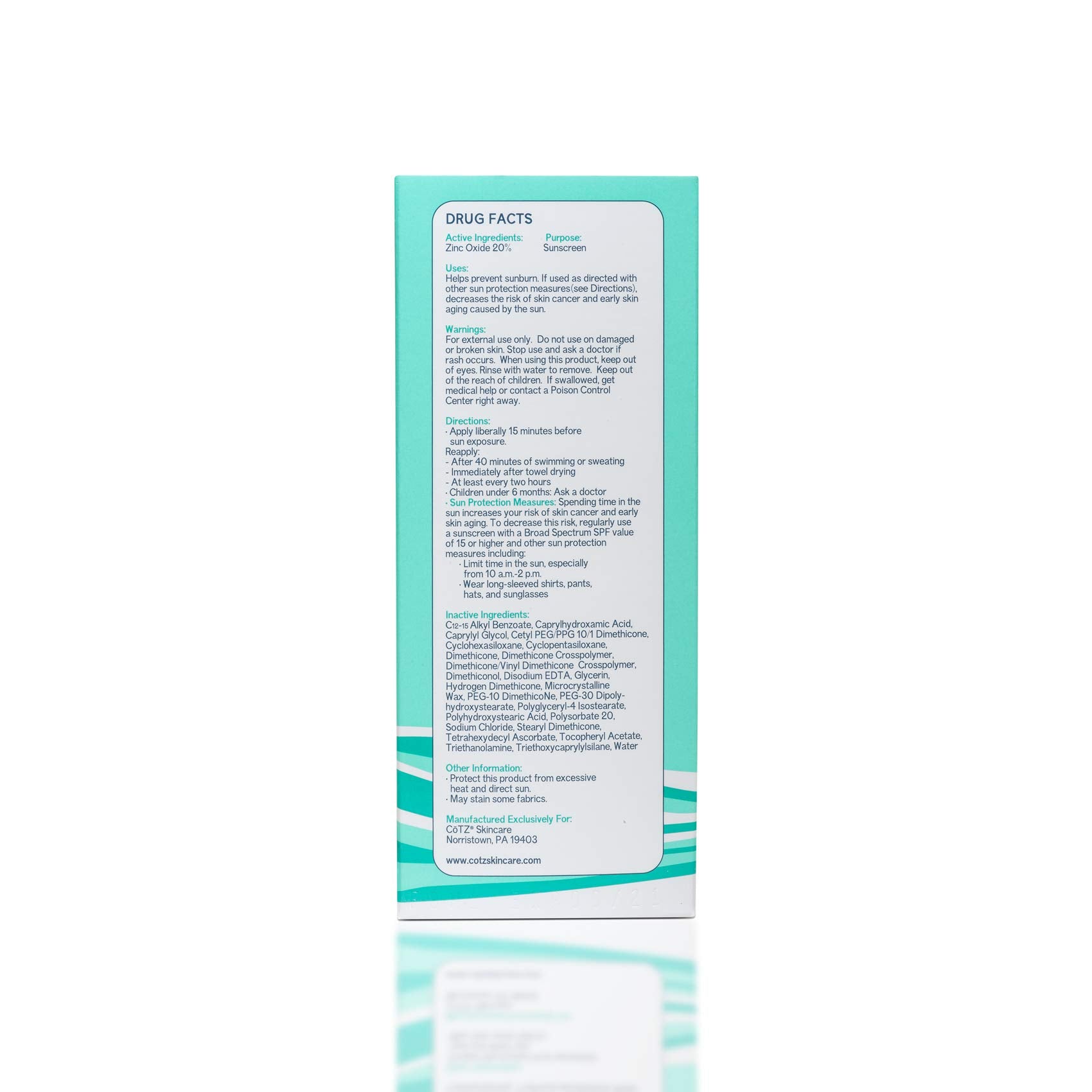 CōTZ sensitive packaging and tube detail showing clean minimal design