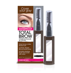 Cover Your Gray tube front view showing dark brown tint and neat packaging benefit