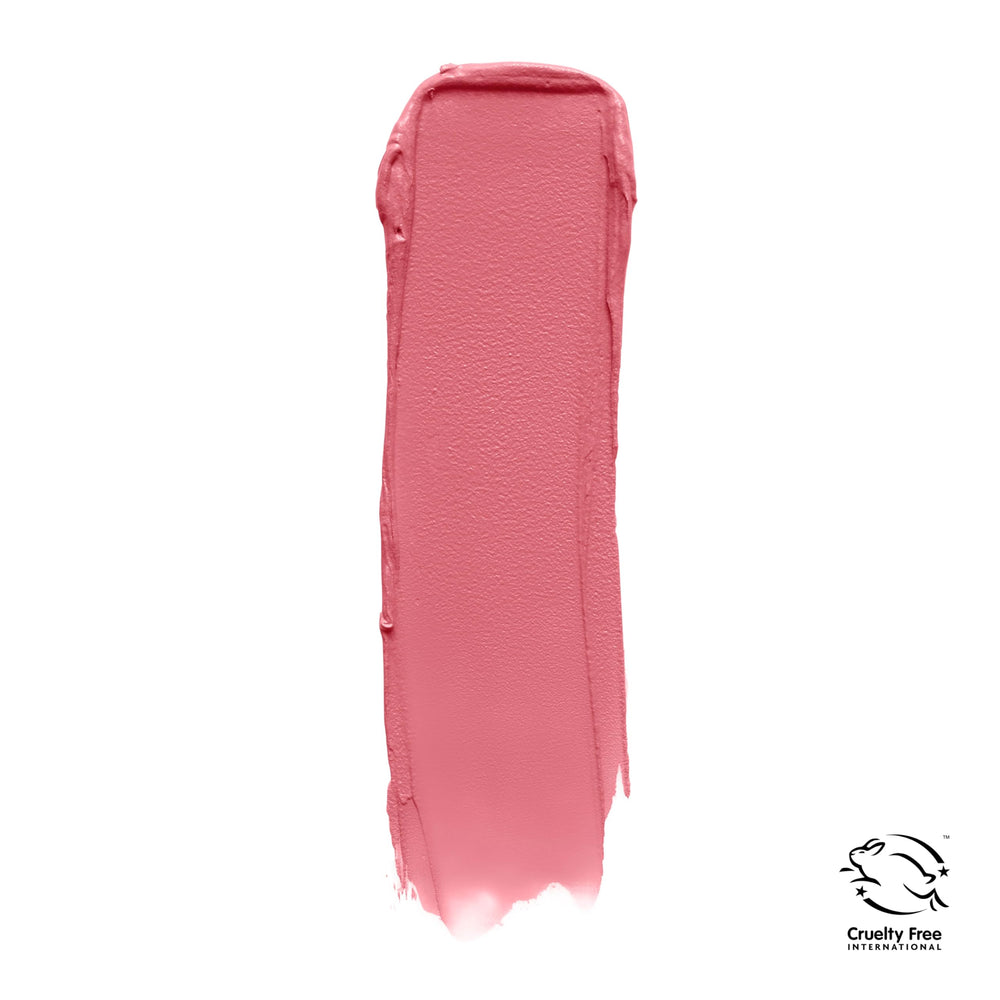 COVERGIRL Beso Rosa texture swipe showing creamy matte finish benefit