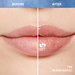 COVERGIRL sparkle reflection detail emphasizing high-shine, light-catching gloss