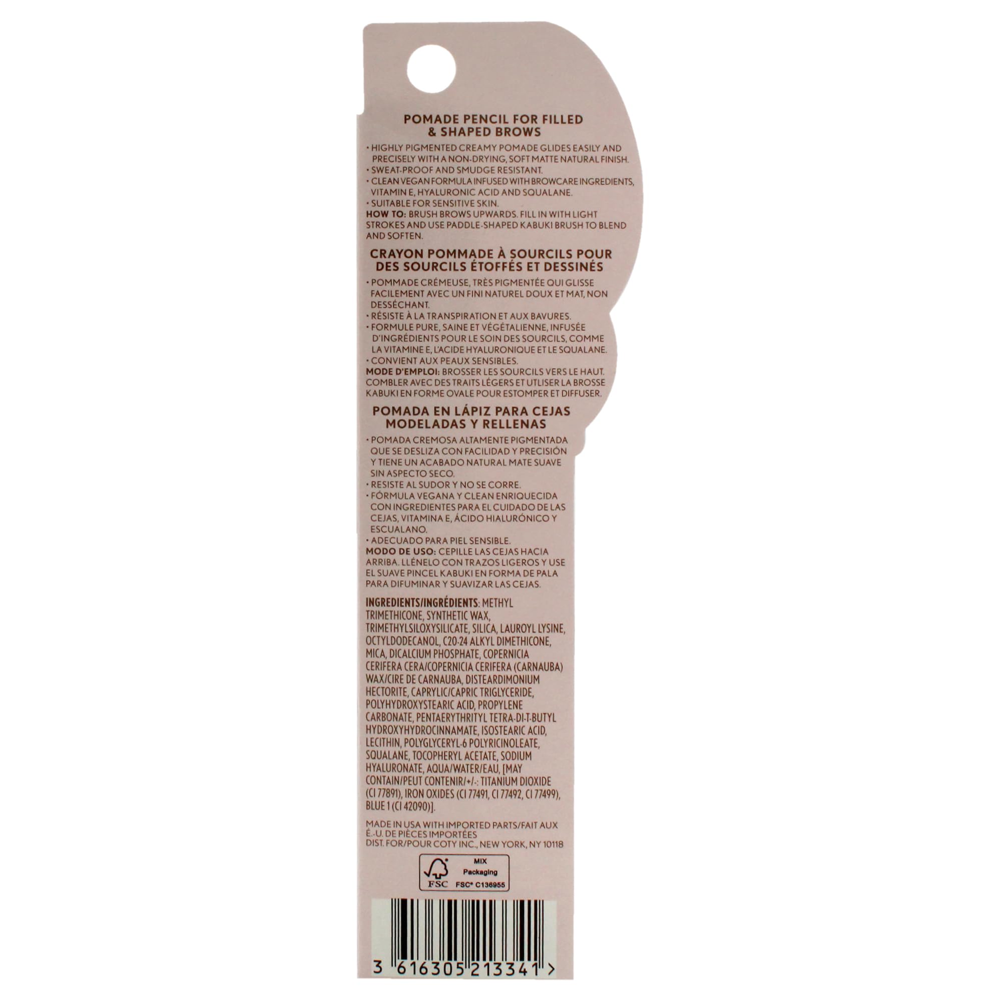 COVERGIRL label close-up showing shade and vegan formula benefit
