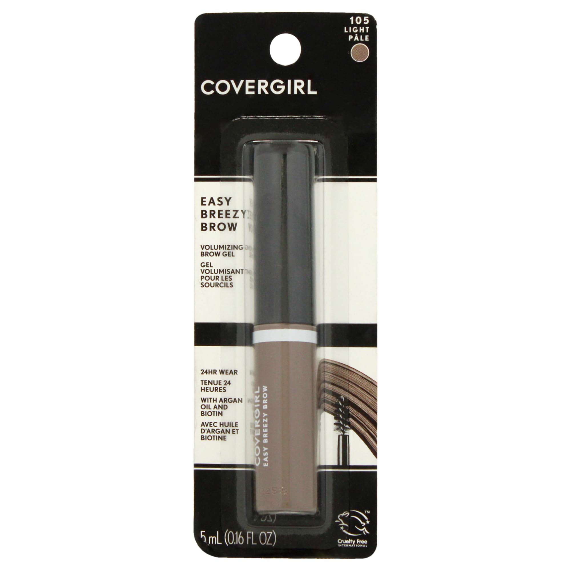 COVERGIRL front packaging showing tinted brow gel and long-lasting benefit