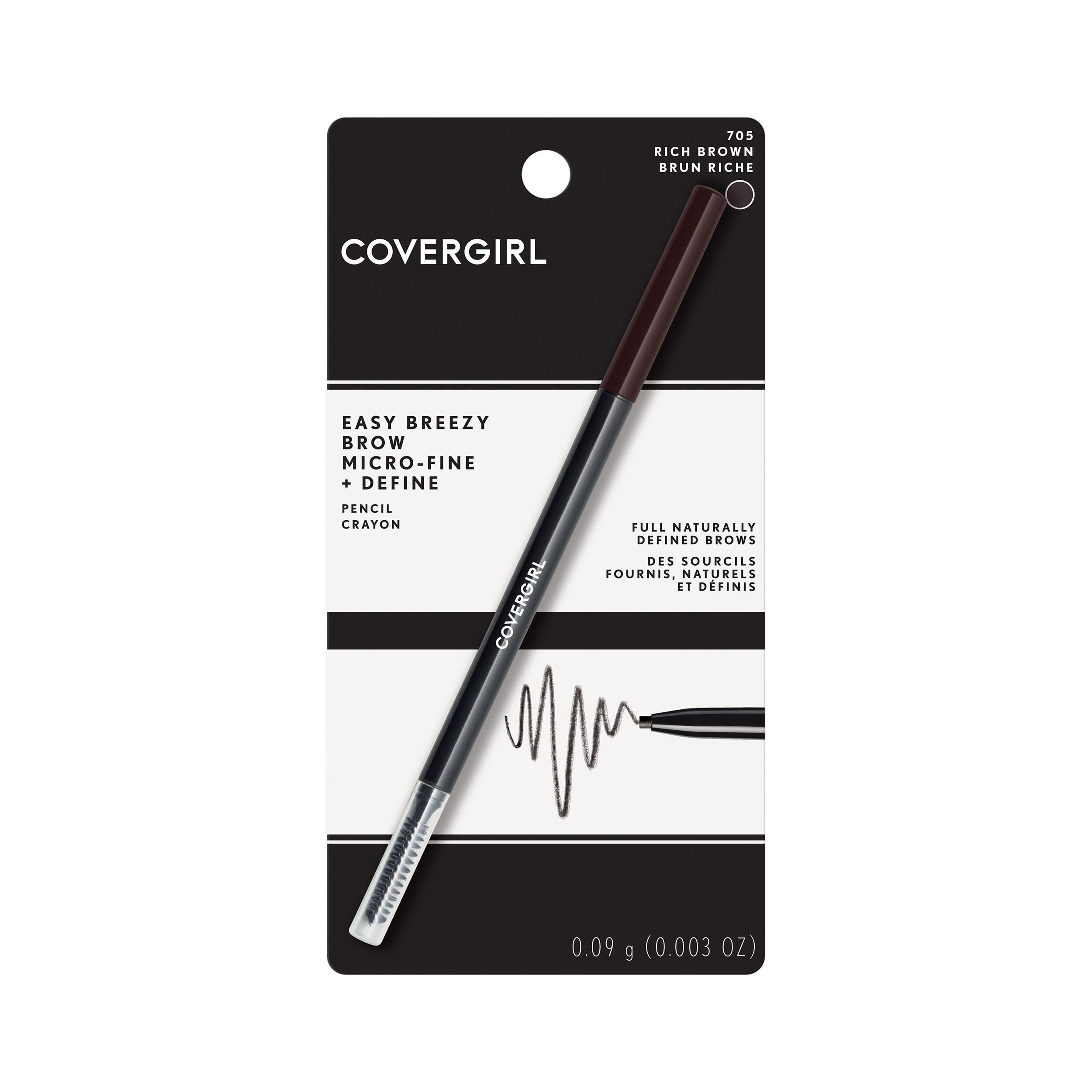 COVERGIRL single-stroke swatch on skin, demonstrates fine definition
