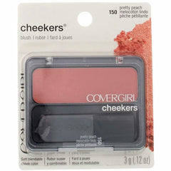 COVERGIRL Cheekers swatched on skin in lifestyle setting showing natural peach flush and subtle glow