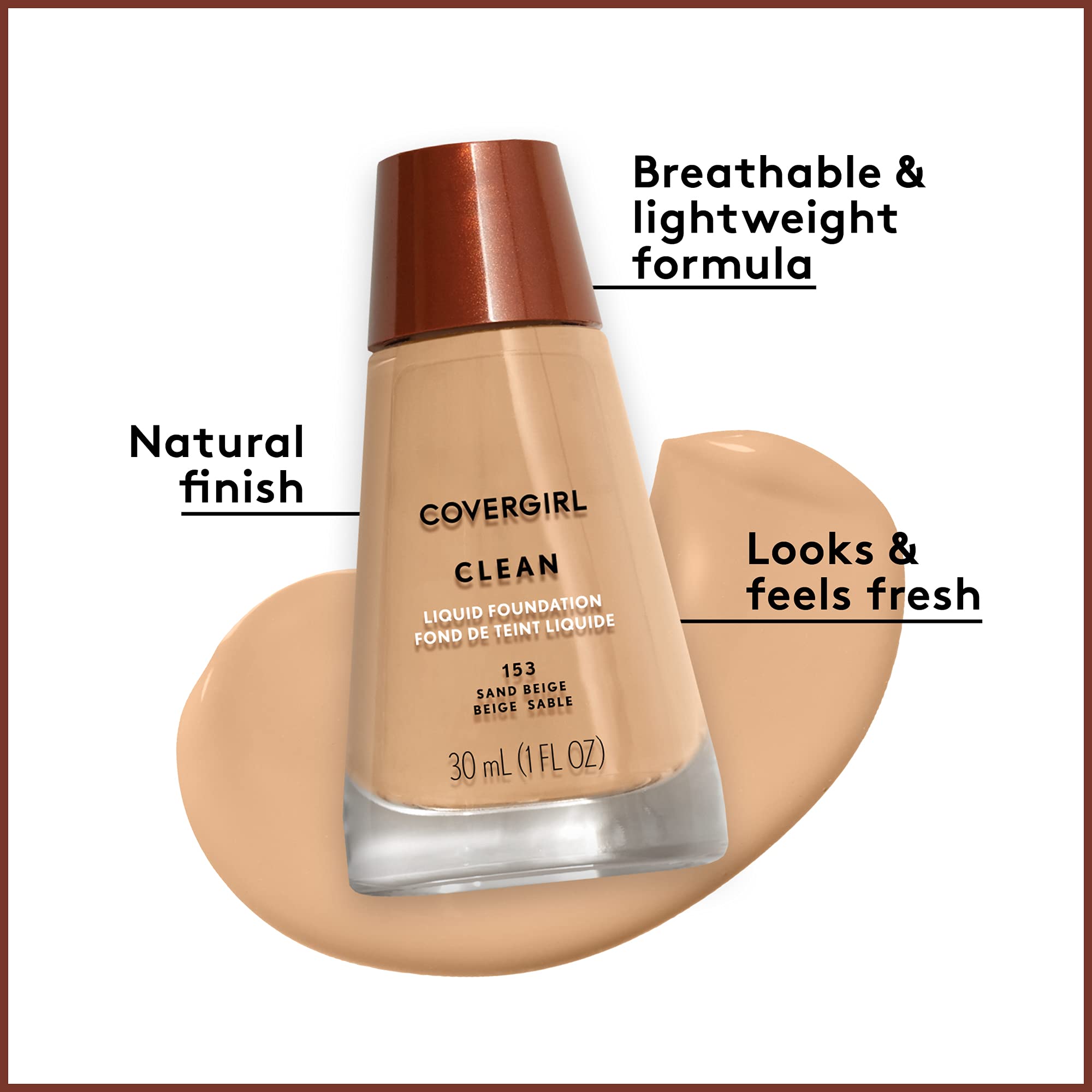 COVERGIRL closeup of pump and cap highlighting precise dispensing benefit