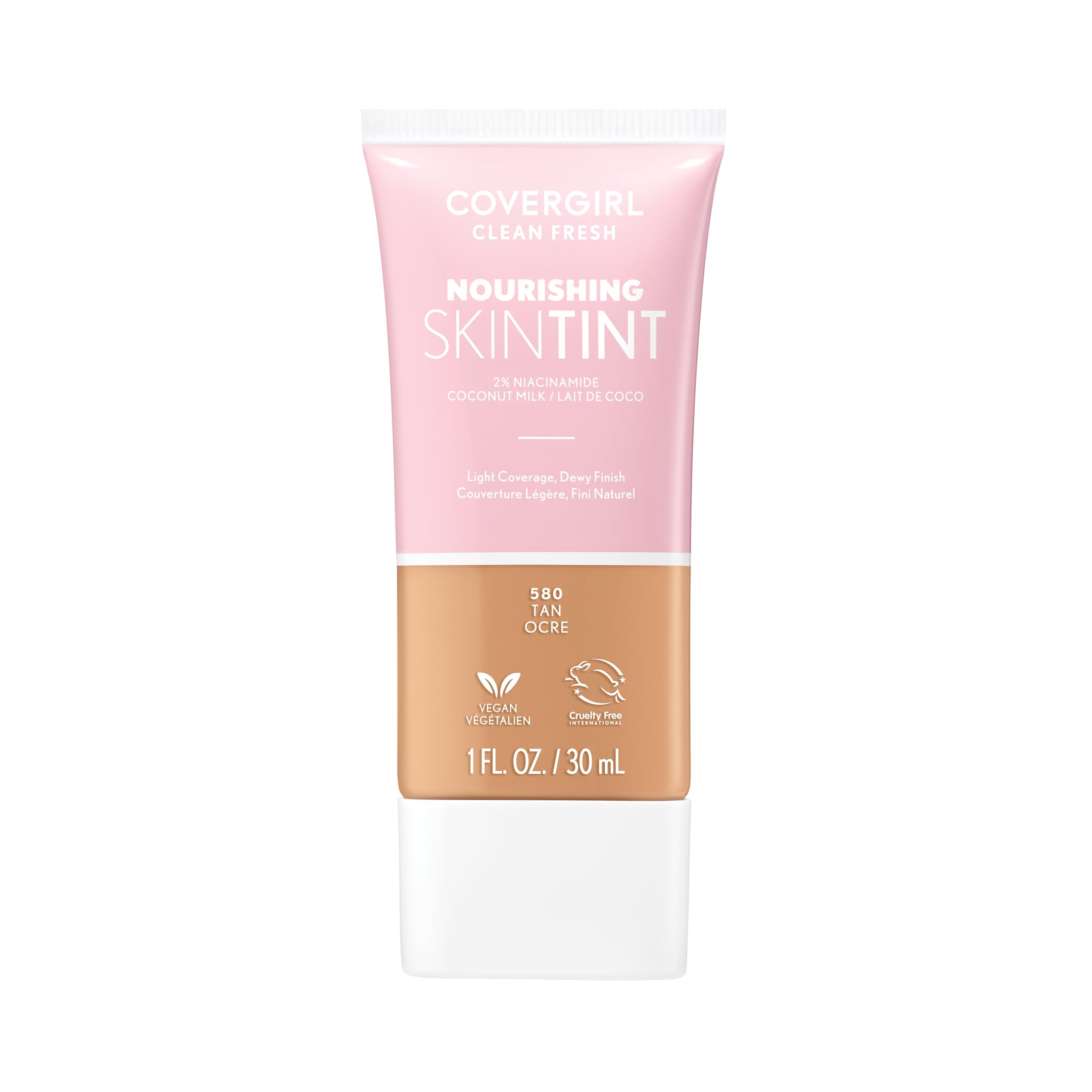 COVERGIRL front packaging showing product and shade, highlights clean formula