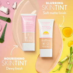 COVERGIRL bottle with coconut and aloe ingredients highlighting nourishment