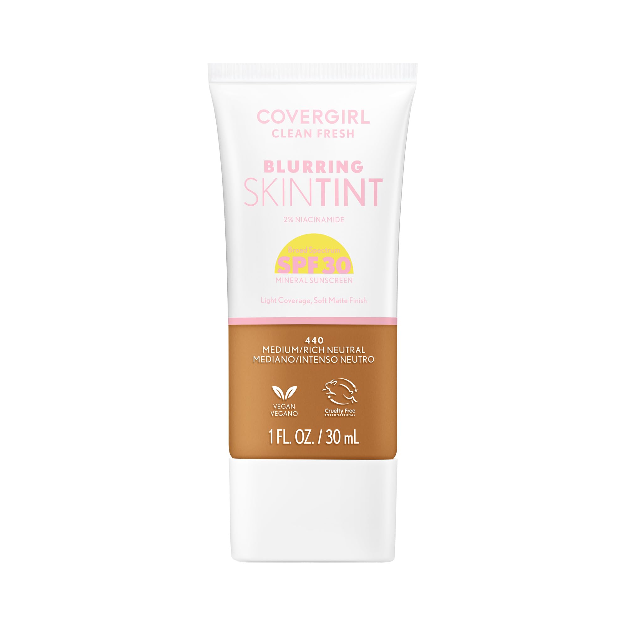 COVERGIRL front bottle showing product and shade for quick identification and trust