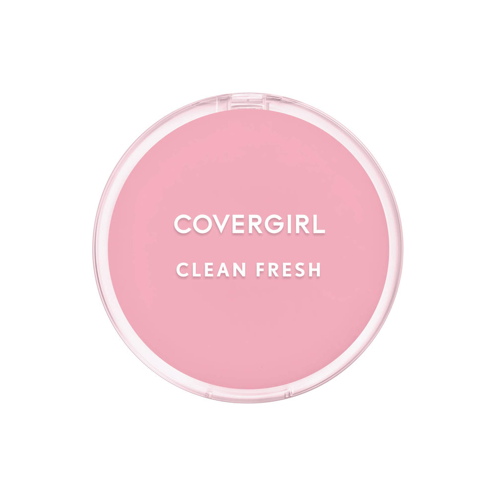 COVERGIRL powder compact front view showing sleek packaging and travel-ready design