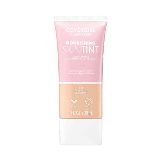 COVERGIRL bottle front view showing sleek packaging and dewy benefit