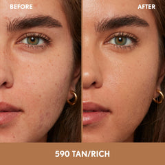 covergirl close-up of skin tint texture highlighting hydrating, dewy consistency