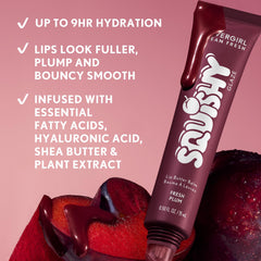 COVERGIRL texture swatches illustrating sheer burgundy-plum color payoff