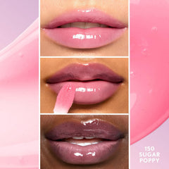 COVERGIRL gloss texture swipe highlighting non-sticky hydration and shine