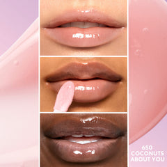 COVERGIRL gloss texture close-up shows smooth non-sticky formula benefit