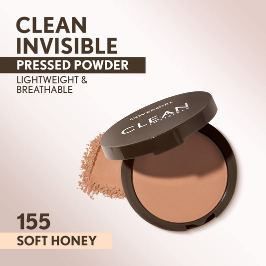COVERGIRL compact open with mirror and puff displayed for on-the-go touch-ups