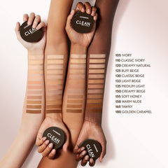 COVERGIRL swatches of Creamy Natural 120 showing natural pigmentation and blendability benefit